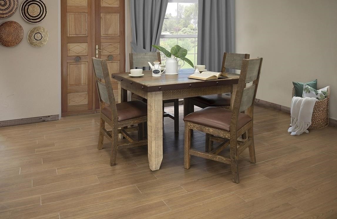 International Furniture Direct Antique 963 IFD9671TBL42 Rustic